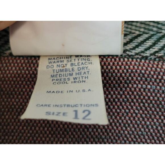 Jantzen Womans Sz. 12 Blazer Jacket 1970s Tweed Zig Zag Green Vintage U.S. Made - Picture 8 of 12